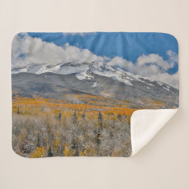 Cobertor Sherpa Cores de Outono Álamos &  | Montanhas Rochosas, Co (Frente (Horizontal))