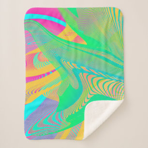 Cobertor Sherpa CORES FLUO - Arte Fractal -