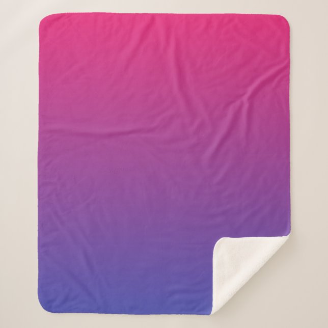 Cobertor Sherpa Cores gradiente rosa e roxo (Frente)