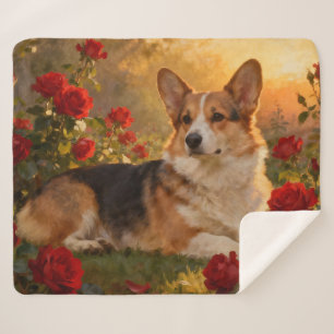 Cobertor Sherpa Corgi nas Rosas VI