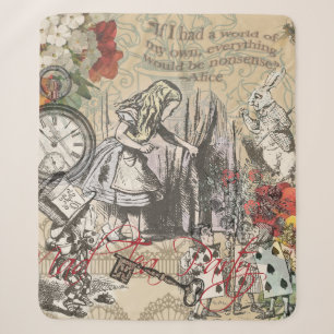 Cobertor Sherpa Cortina Clássica de Arte das Aventuras de Alice no