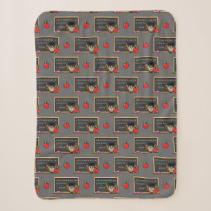 Cobertor Sherpa Coruja de Professores Bonita com Cartoon Apple