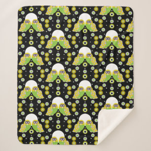 Cobertor Sherpa Coruja Escandinava Arte Folk Sherpa Blanket