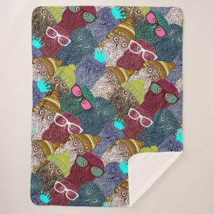 Cobertor Sherpa Coruja na coroa