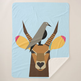 Cobertor Sherpa Corvo na cabeça dos veados