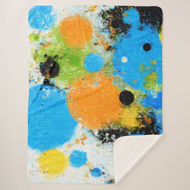Cobertor Sherpa Cosmic Chromatic Splatter: Abstract Orbit (Frente)