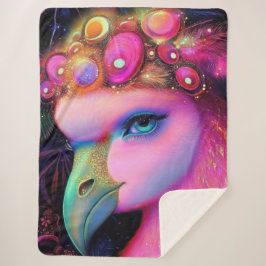 Cobertor Sherpa Cosmic Flamingo Queen