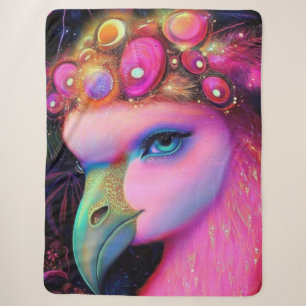 Cobertor Sherpa Cosmic Flamingo Queen