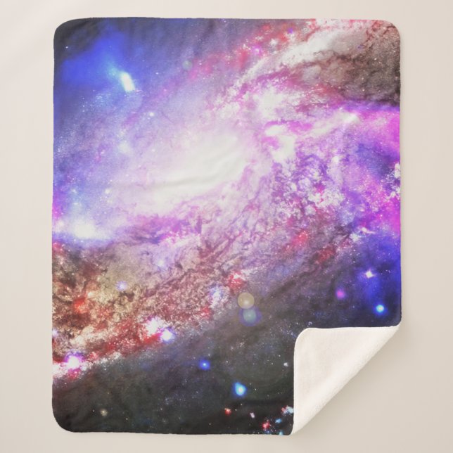 Cobertor Sherpa Cosmos Coloridos (Frente)