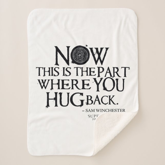Cobertor Sherpa Cota "Hug Back" sobrenatural (Frente)