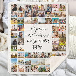 Cobertor Sherpa Cotação Personalizada de Colagem de Fotos 64 Perso