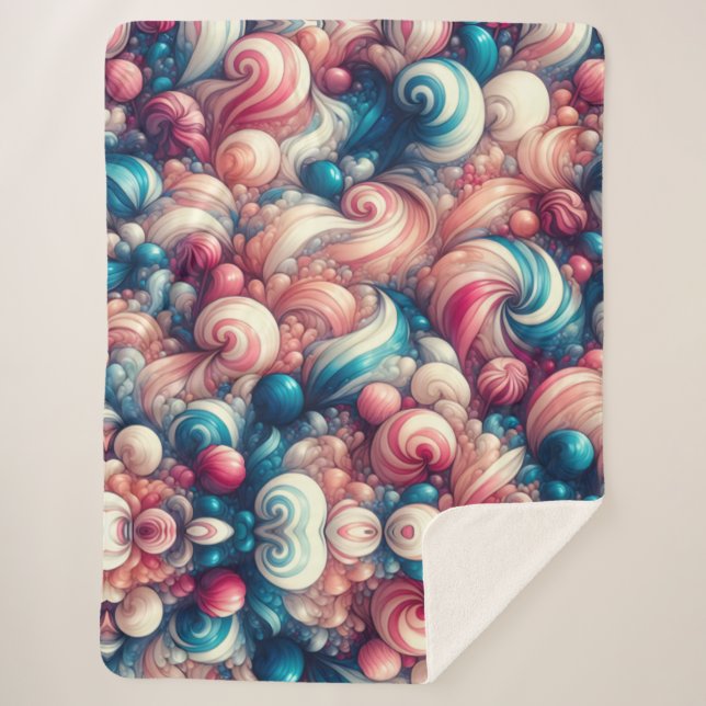 Cobertor Sherpa Cotton Candy Bubblegum (Frente)