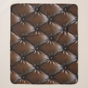 Cobertor Sherpa Couro de Chocolate: Textura de Revestimento Luxuos