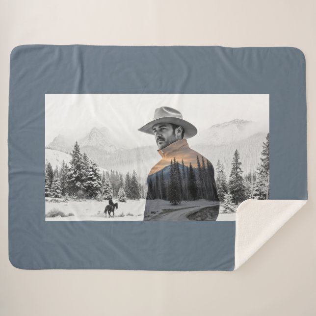 Cobertor Sherpa Cowboy Life (Frente (Horizontal))