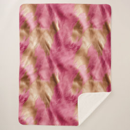 Cobertor Sherpa Cowhide Dourada-rosa ocidental