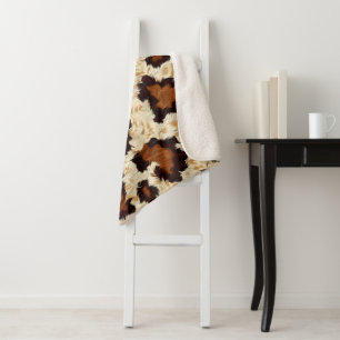 Cobertor Sherpa Cowhide Sherpa Fleece Blanket