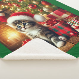 Cobertor Sherpa Cozy Natal Kitten Grande Sherpa Blanket