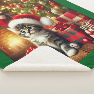Cobertor Sherpa Cozy Natal Kitten Grande Sherpa Blanket