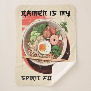 Cobertor Sherpa Cozy Ramen-Themed Blanket para Ramen Lover