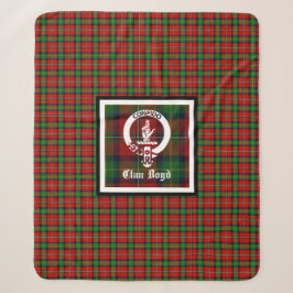 Cobertor Sherpa Crachá Clan Boyd Crest e Tartan
