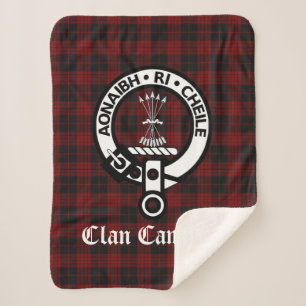 Cobertor Sherpa Crachá Clan Cameron Crest e Tartan