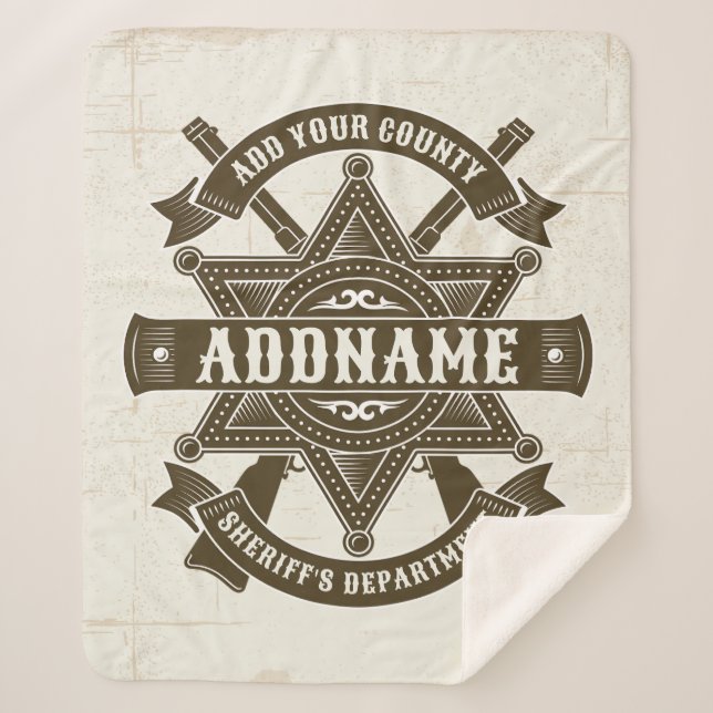 Cobertor Sherpa Crachá de fuzis-adjuntos do Xerife Oeste Personali (Frente)
