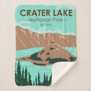 Cobertor Sherpa Crater Lake National Park Oregon Vintage