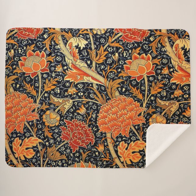 Cobertor Sherpa Cray, um lindo desenho de William Morris, (Frente (Horizontal))