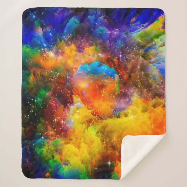 Cobertor Sherpa Creative arrangement of fractal elements, lights a (Frente)