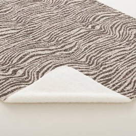 Cobertor Sherpa Creme castanho-esbranquiçado Zebra brilhante
