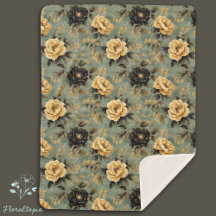 Creme Vintage Elegante e Padrão Floral Rosa preto