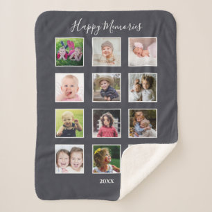 Cobertor Sherpa Crianças Familiares Multi12 Cinzas De Colagem De 