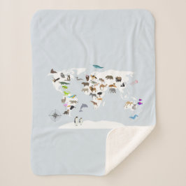 Cobertor Sherpa Crianças - O Mundo dos Animais