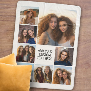 Cobertor Sherpa Criar uma Colagem de Fotos Personalizada com 8 Fot