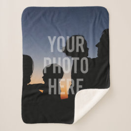 Cobertor Sherpa Crie a sua própria família personalizada de fotos