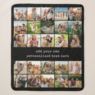 Cobertor Sherpa Crie Sua Colagem Personalizada de 25 Fotos