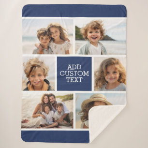 Cobertor Sherpa Crie sua própria colagem de fotos - 6 fotos Monogr