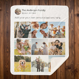 Cobertor Sherpa Crie sua própria colagem de fotos de mídia social