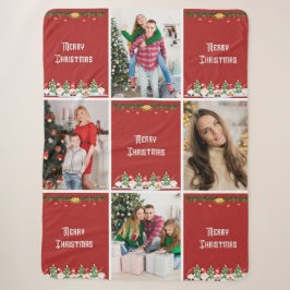 Cobertor Sherpa Crie Sua Própria Colagem de Fotos de Natal