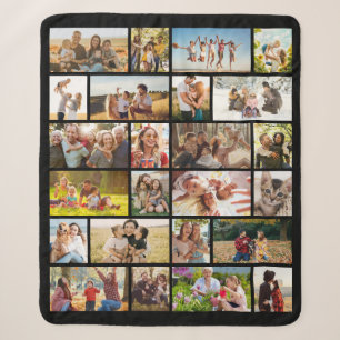 Cobertor Sherpa Crie Sua Própria Colagem de Fotos Personalizada co