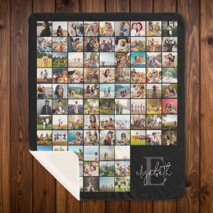 Cobertor Sherpa Crie sua própria coleção de fotos personalizada 90