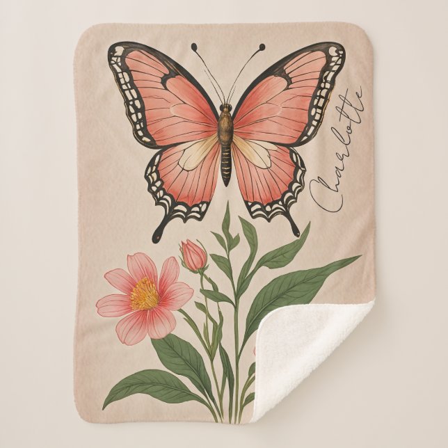 Cobertor Sherpa Crimson Serenade Personalizado (Frente)