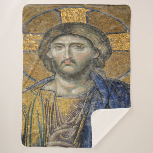 Cobertor Sherpa Cristo Pantocrator Mosiac Hagia Sophia
