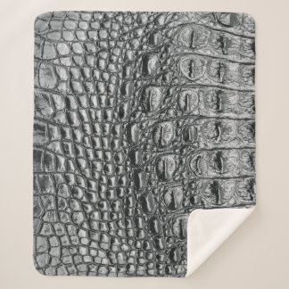 Cobertor Sherpa Crocodilo Noir: Preto Couro Mito