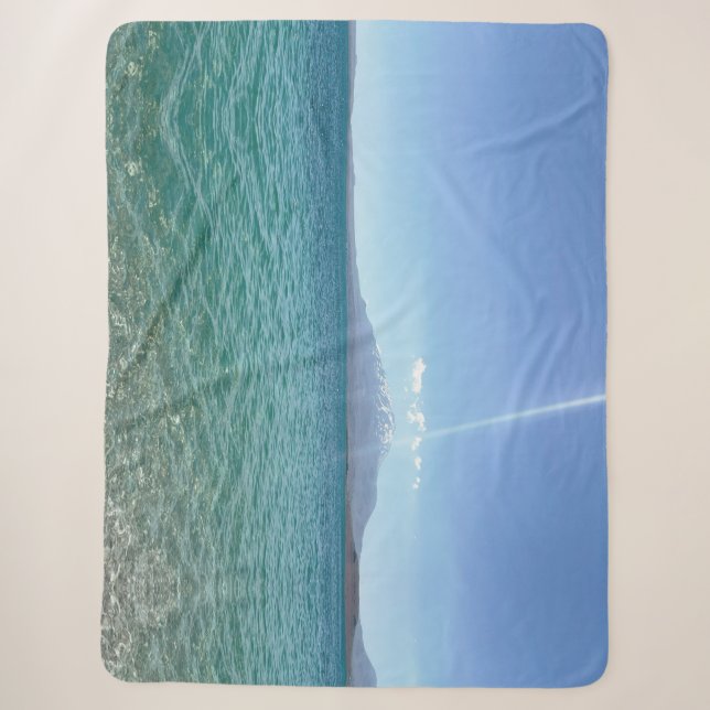Cobertor Sherpa Crystal Water View Blue Sky Beach Vibe Peaceful (Frente)
