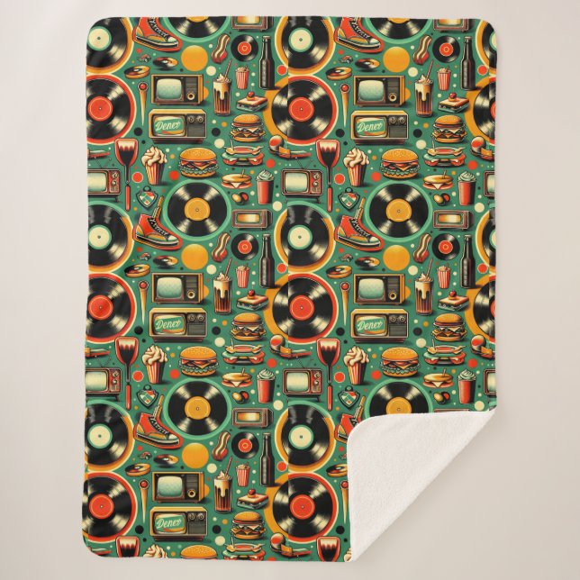 Cobertor Sherpa Cuecas Retroativas: Pastel Whimsical (Frente)