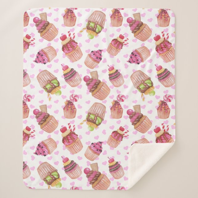 Cobertor Sherpa Cupcake (Frente)