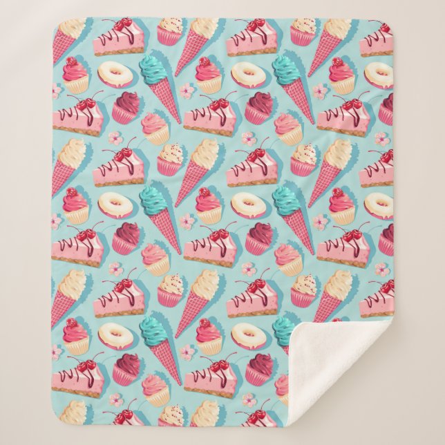 Cobertor Sherpa Cupcakes Sherpa Blanket (Frente)