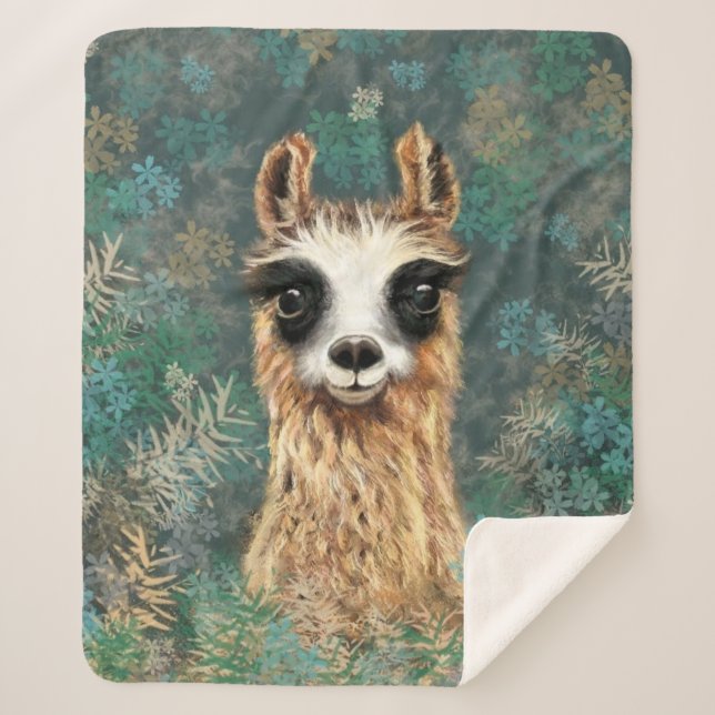 Cobertor Sherpa Curioso Baby Llama - Cute - (Frente)