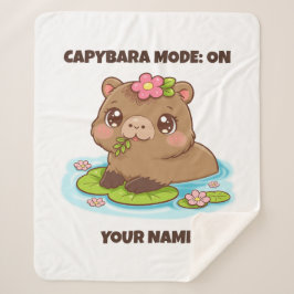 Cobertor Sherpa Custom Cute Kawaii Capybara Mode